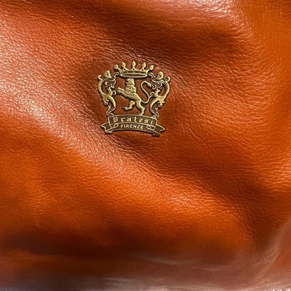 PRATESI Firenze luxury Leather Bag made in Italy . Large satchel shoulder bag.